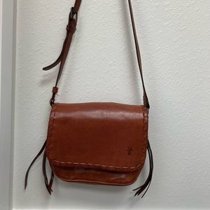 Frye cognac colored leather shoulder / crossbody purse